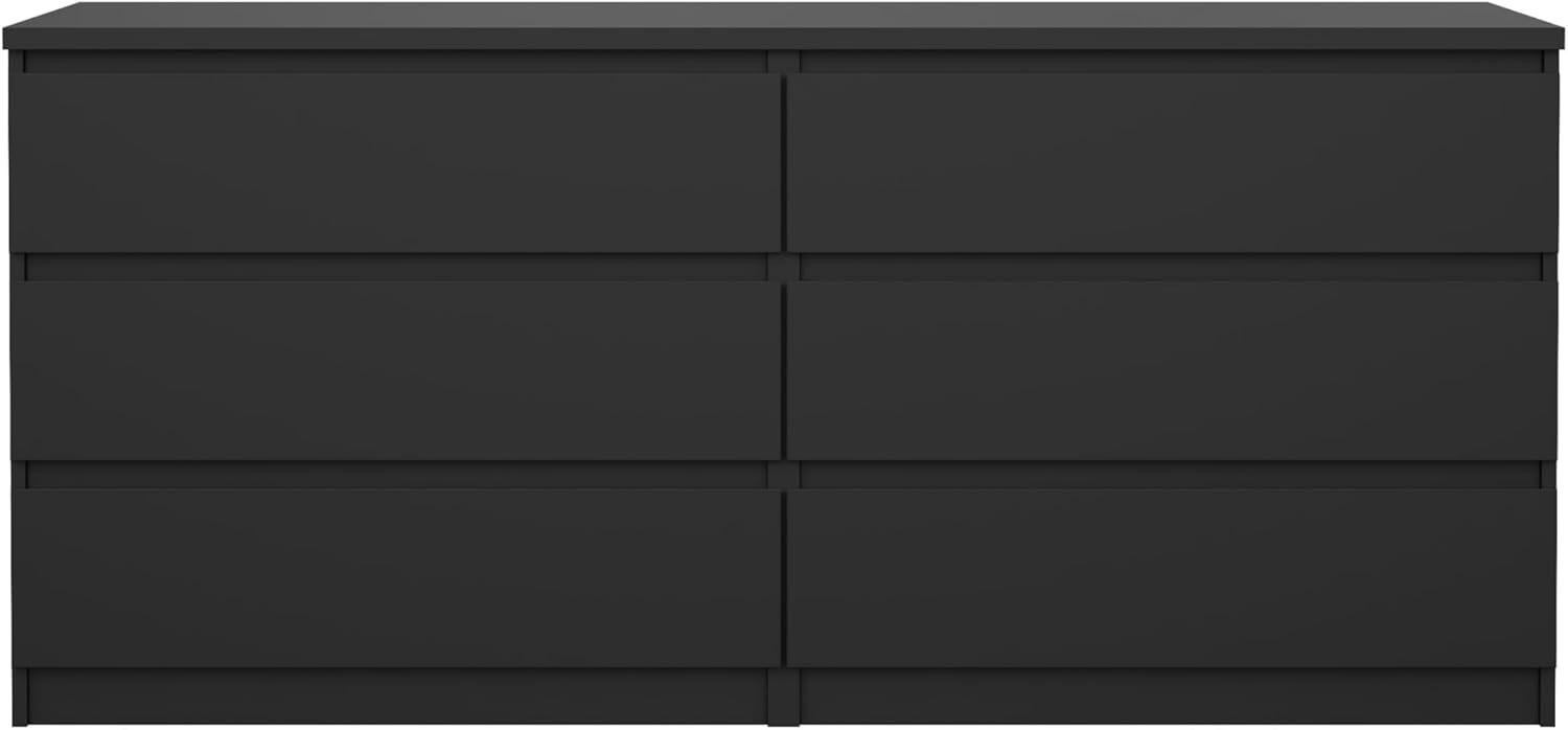 Tvilum,Scottsdale 6 Drawer Double Dresser, Black Matte