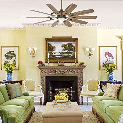 65" Barn 10 - Blade LED Smart Standard Ceiling Fan with Remote Control and Light Kit Included
