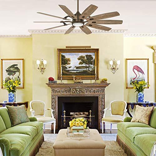 65" Barn 10 - Blade LED Smart Standard Ceiling Fan with Remote Control and Light Kit Included