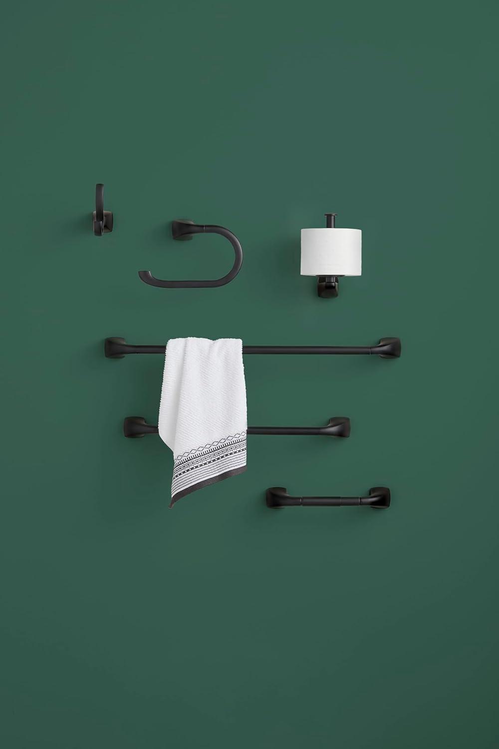 Matte Black Wall-Mounted Single Post Toilet Paper Holder