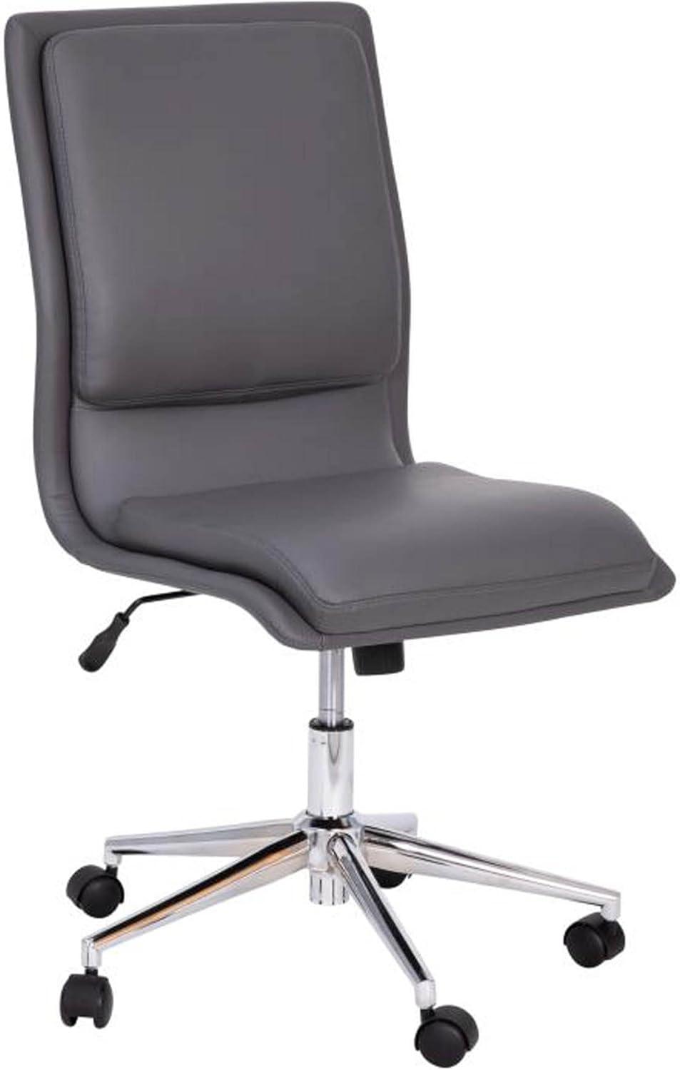 Flash Furniture Madigan Mid-Back Armless Swivel Task Office Chair with Upholstery and Adjustable Metal Base