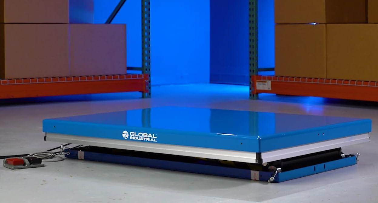 Global Industrial Power Scissor Lift Table, Hand & Foot Control, 48" x 36", 2200 Lb Capacity