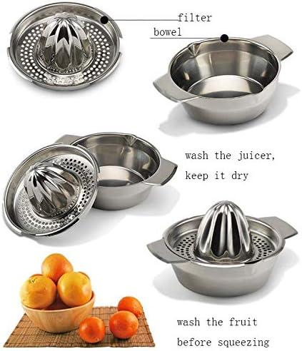 Portable Stainless Steel Citrus Juicer with Bowl Container