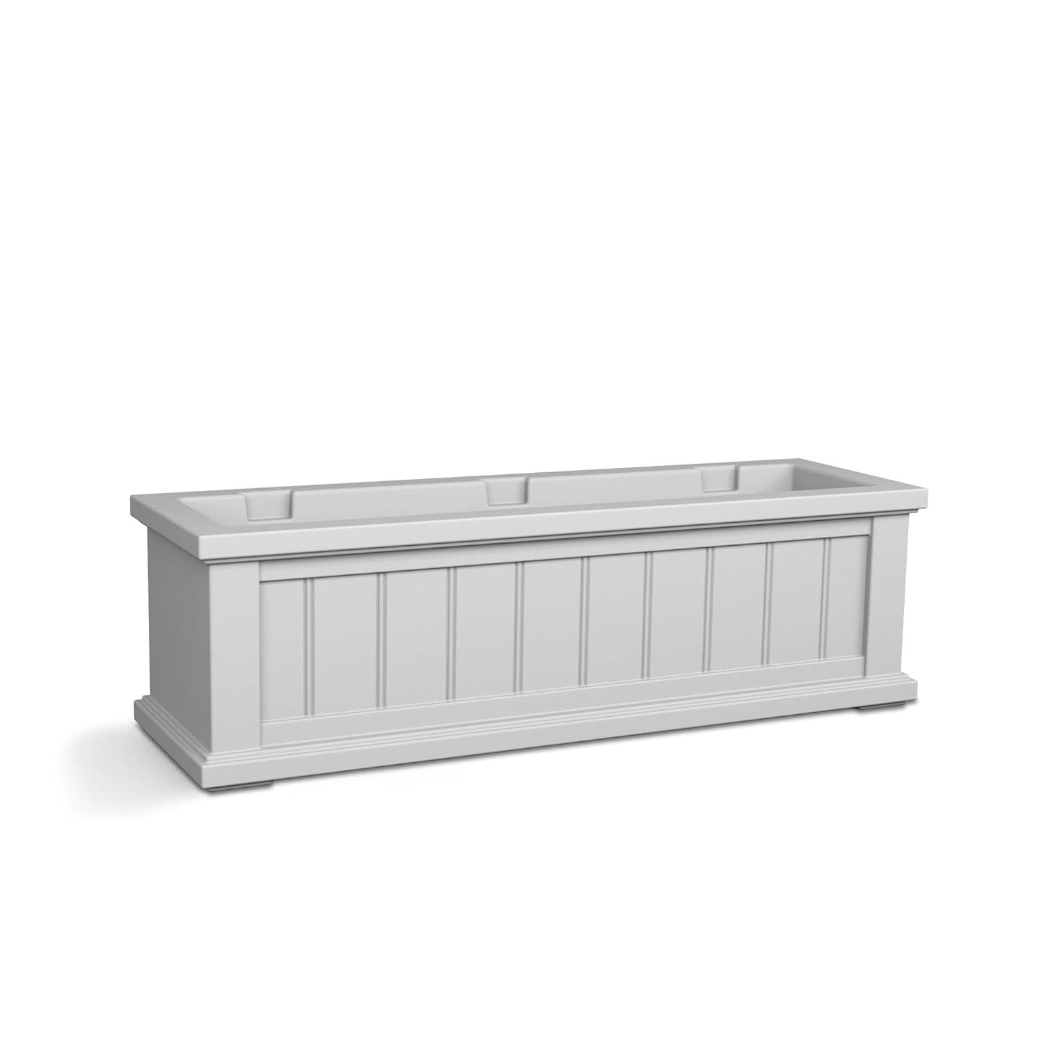 Mayne Cape Cod 36" x 11" x 10.8" Rectangle White Self-Watering Polyethylene Window Box Planter