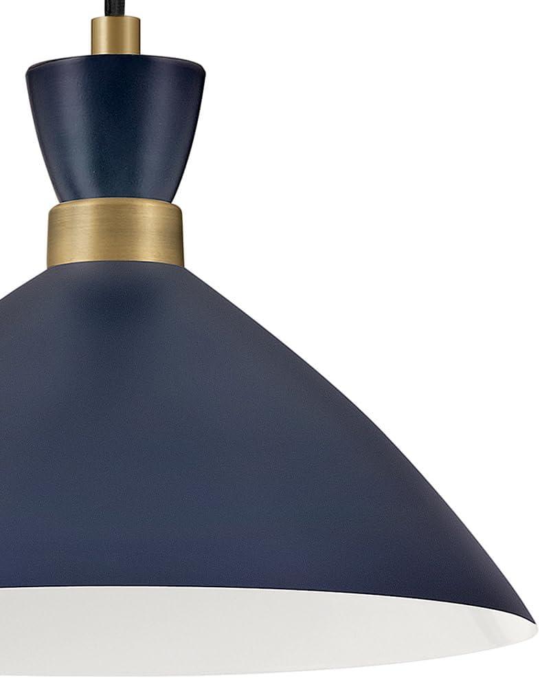 Lark Simon 1 - Light Pendant in  Matte Navy/Heritage Brass