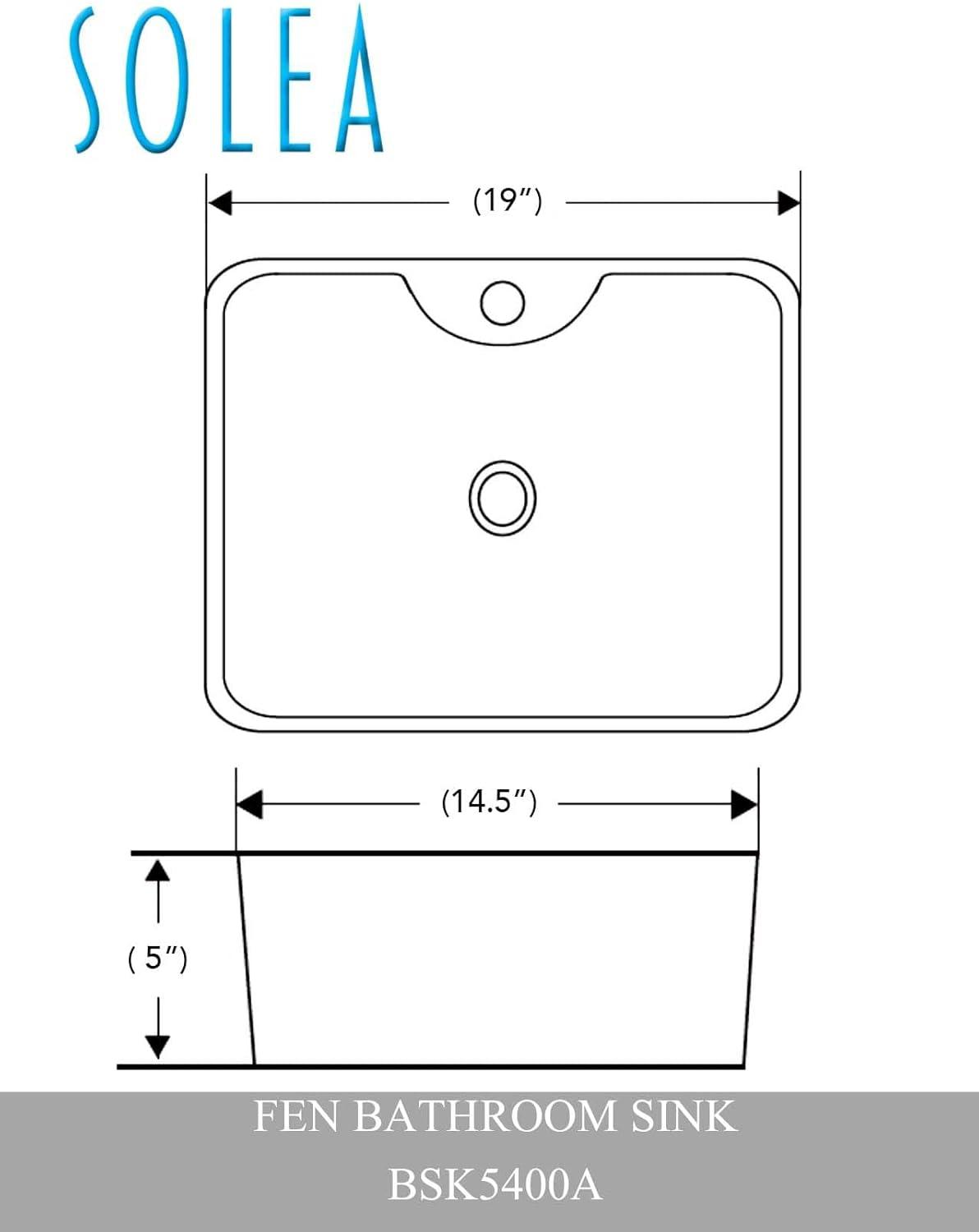 Safavieh Fen 18.9'' White Ceramic Rectangular Bathroom Sink