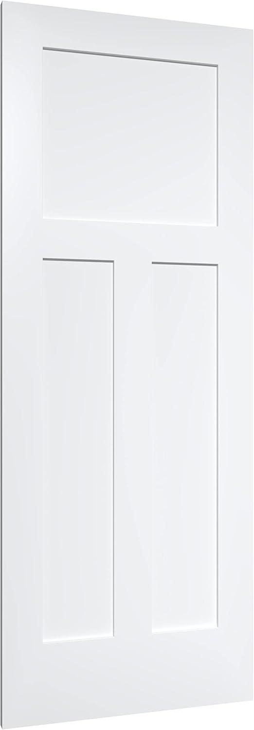 White Solid Wood Three Panel Shaker Door Slab