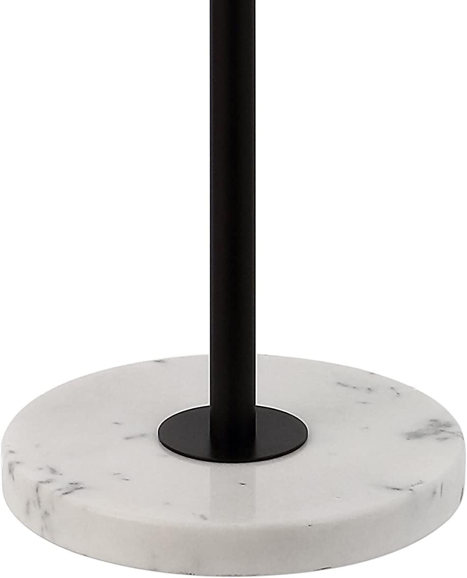 June Contemporary Adjustable 66" Oil-Rubbed Bronze Floor Lamp with White Linen Shade