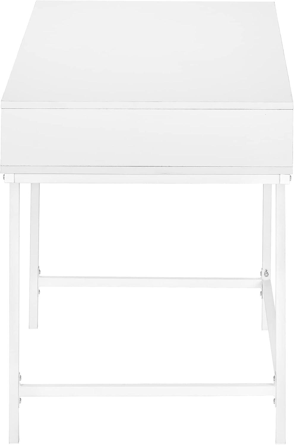 Monarch Specialties Computer Desk Home Office Laptop Storage Drawers 48InchL Work Metal Laminate White Contemporary Modern