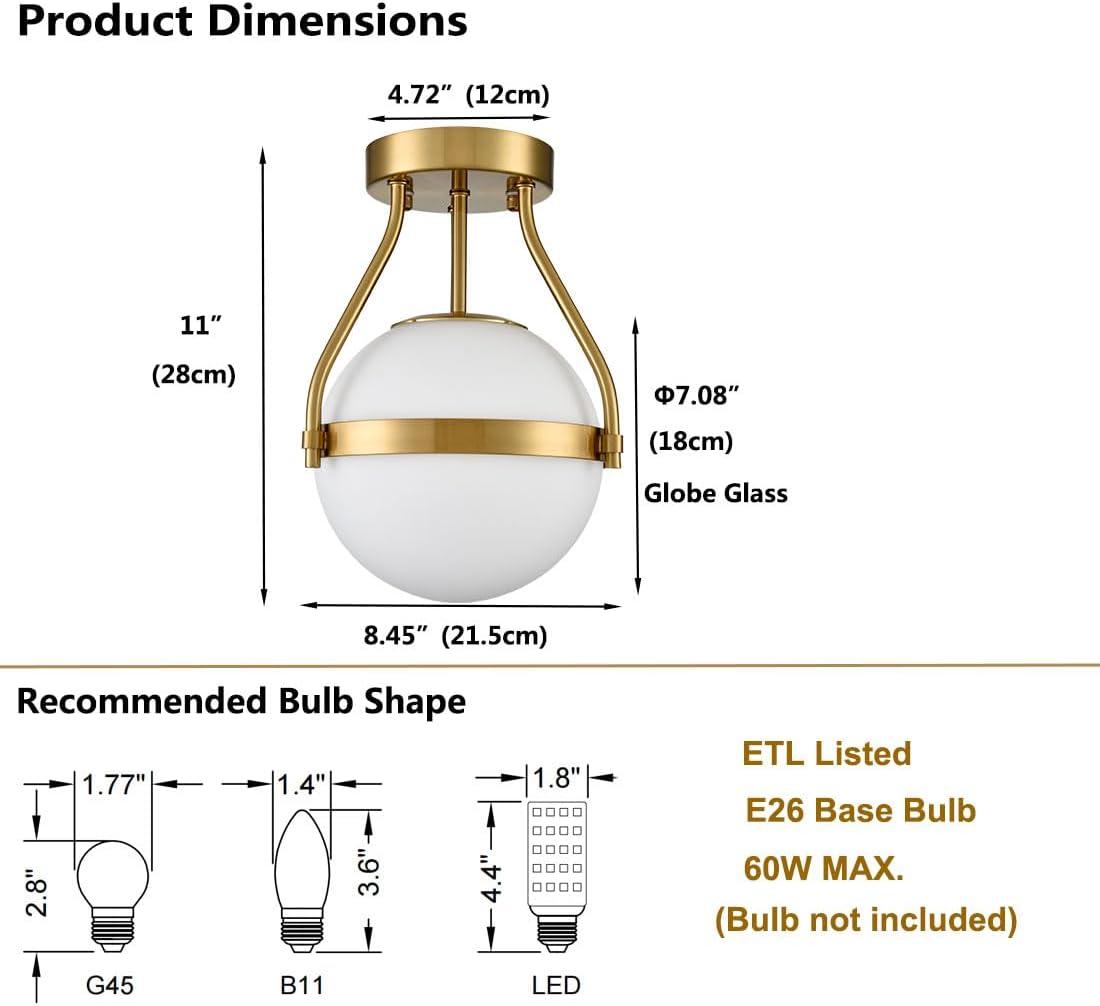 Brawner Glass Semi Flush Mount