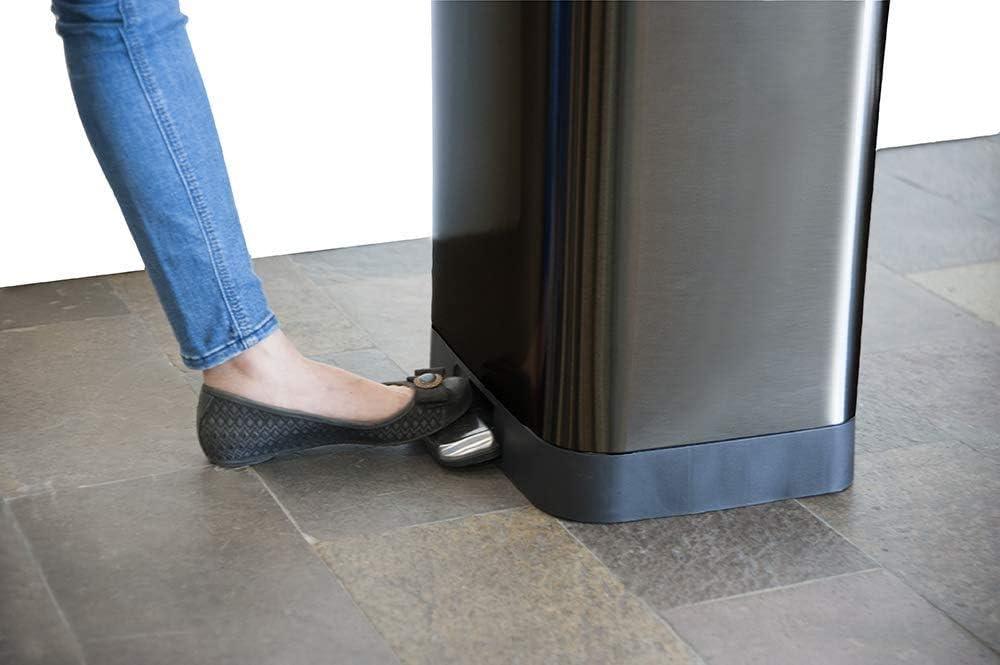 Gray Stainless Steel Step Trash Can with Pedal and Odor Protection