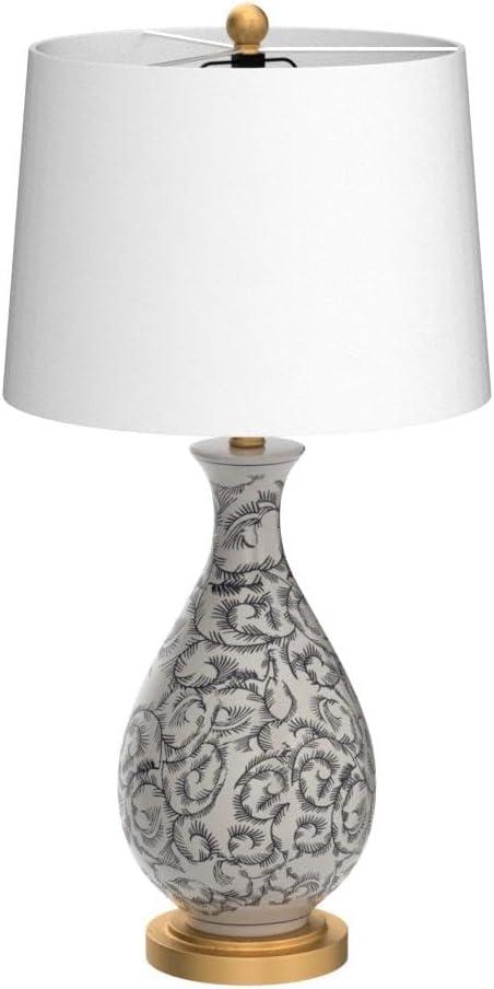 SAFAVIEH Avi Floral Vines 27.5 in. H Table Lamp, Blue/White, Set of 2