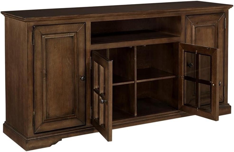 Progressive Furniture Hamilton Wood 64 Inch TV Console in Auburn Cherry