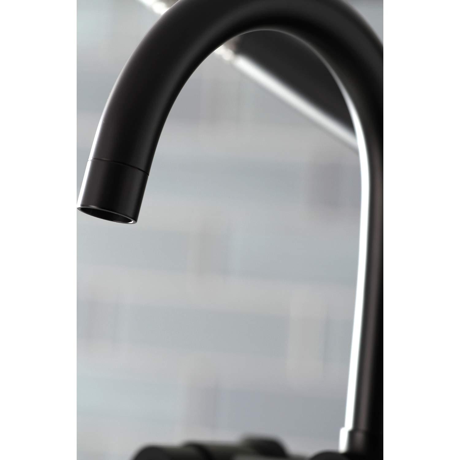 Kingston Brass Concord Three-Handle 2-Hole Deck Mount Clawfoot Tub Faucet with Hand Shower