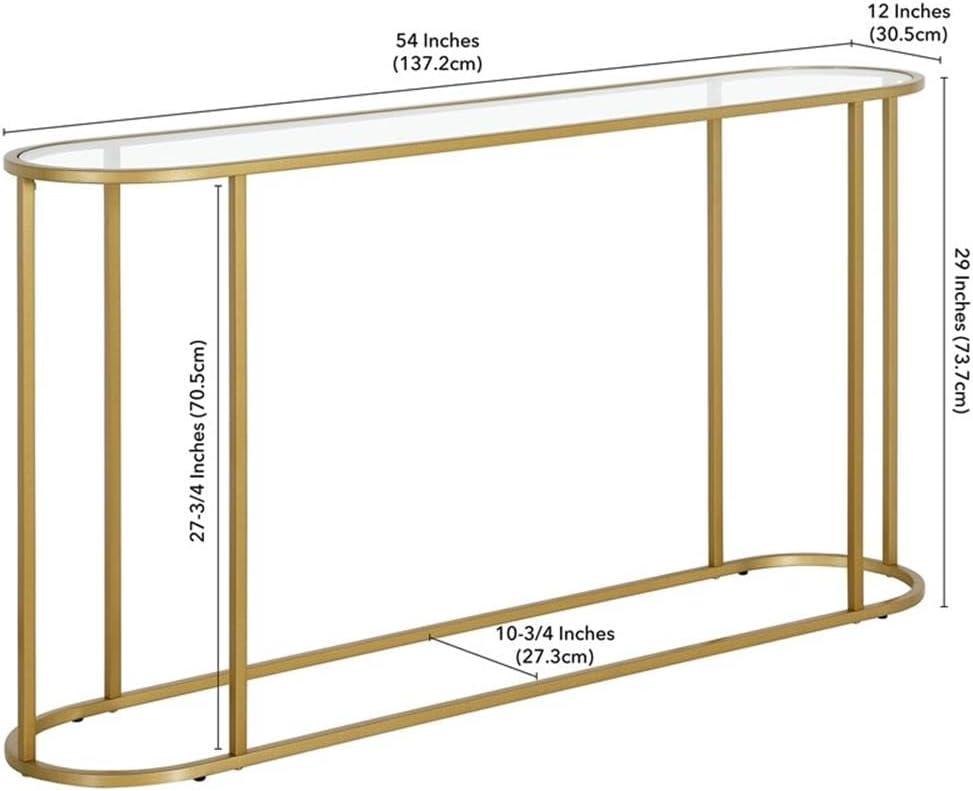 Evelyn&Zoe Erikson 54" Wide Rectangular Console Table, Brass