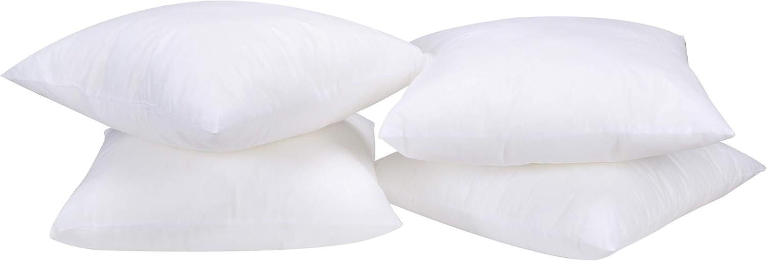 Throw Pillows Insert (Pack of 2, White) - 16 x 16 Inches Bed and Couch Pillows - Indoor Decorative Pillows