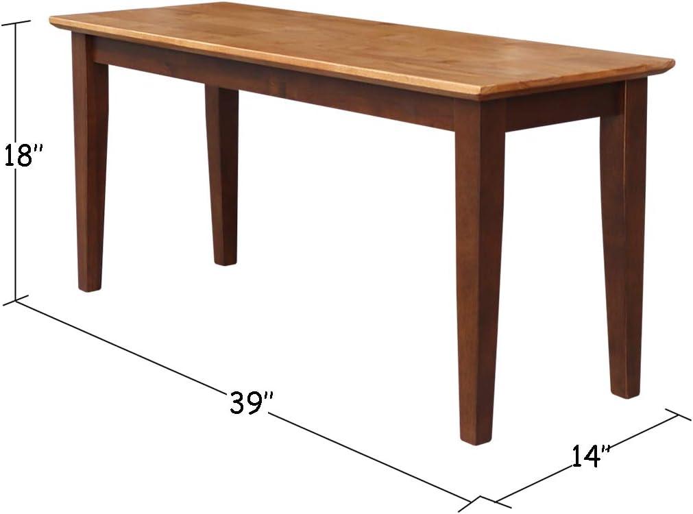 Brookshire Bench - Cinnamon/Espresso - International Concepts: Hardwood Frame, 400lb Capacity, Two-Tone Finish