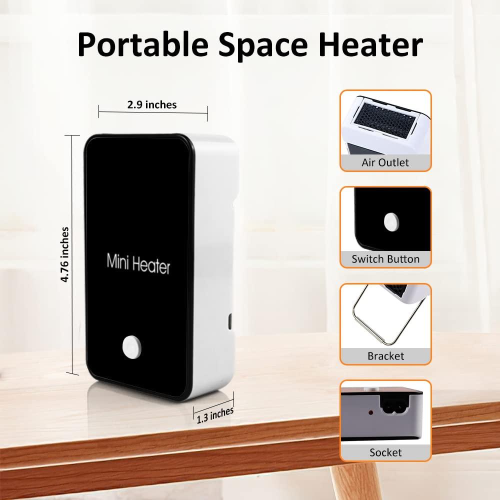 Personal Space Heater UCAN Portable Mini Electric Space Air Warmer for Room Office Desktop Black