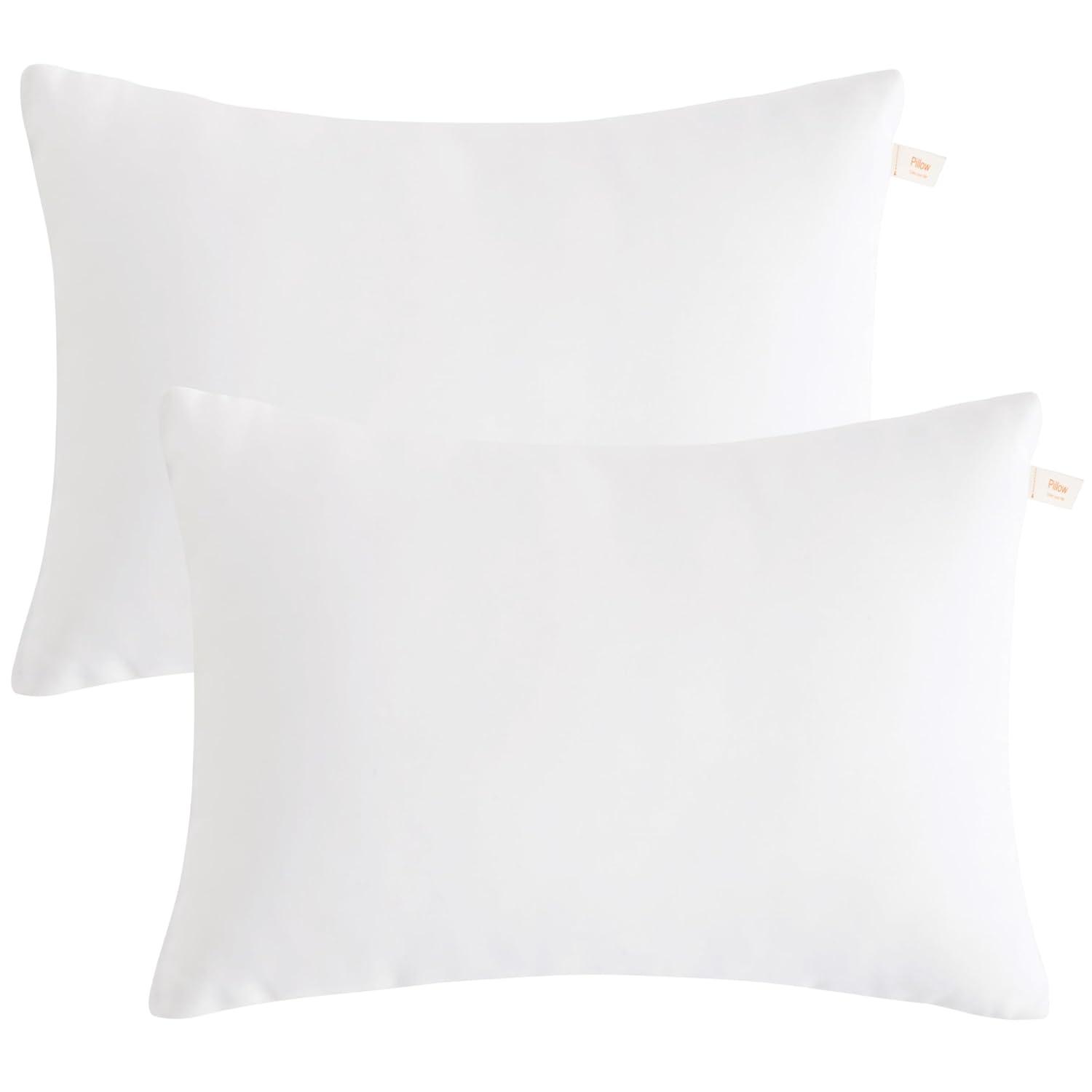 Down Alternative Toddler Pillows, Machine Washable Soft Travel Small Pillows, 13x18 Inches, White - NTBAY