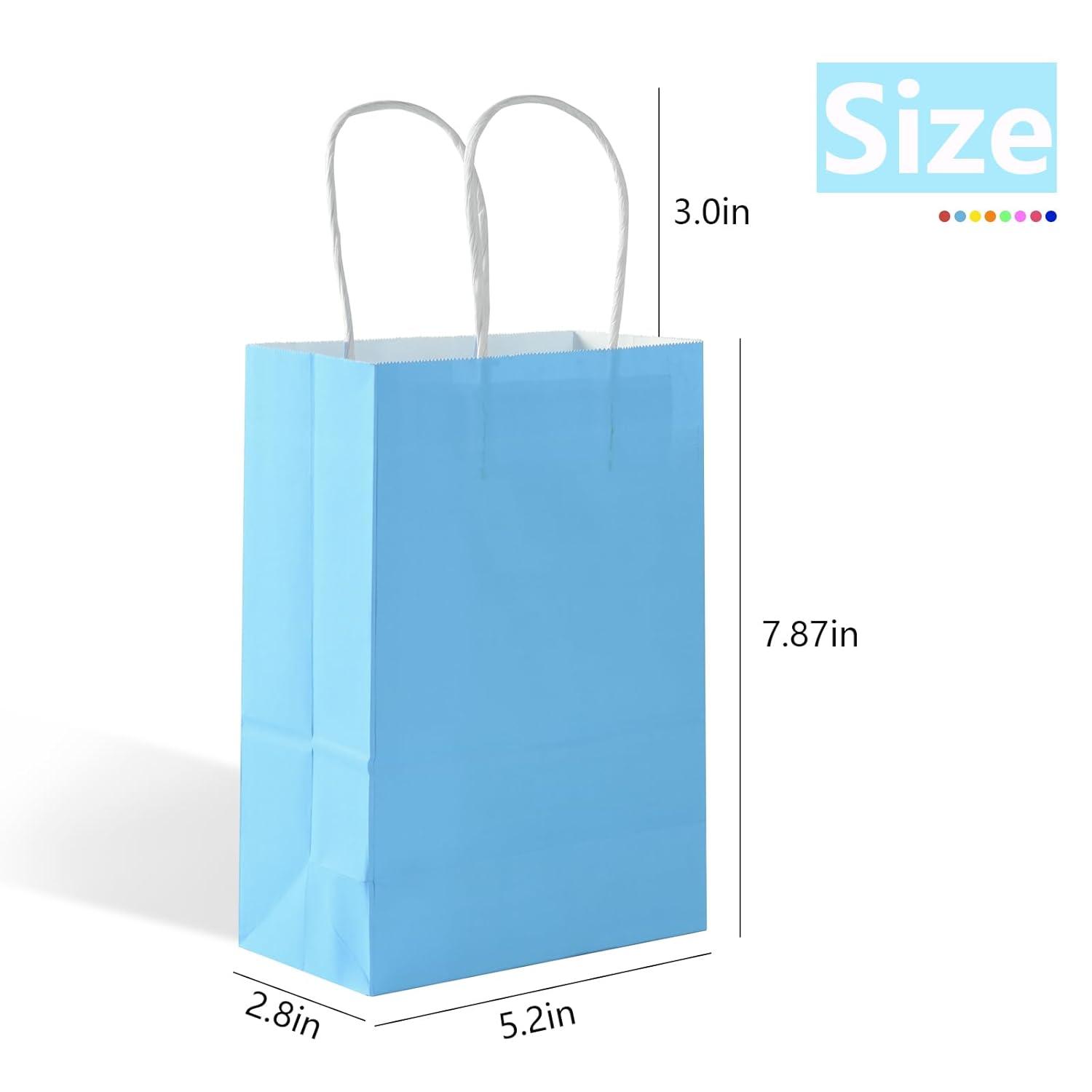 BagDream 24 Pack Rainbow Gift Bags with Handles, 6 Colors Small Party Favor Bag Goodie Bags for Kids Birthday, Party Favors, Birthdays & Celebrations, 5.25x3.75x8"