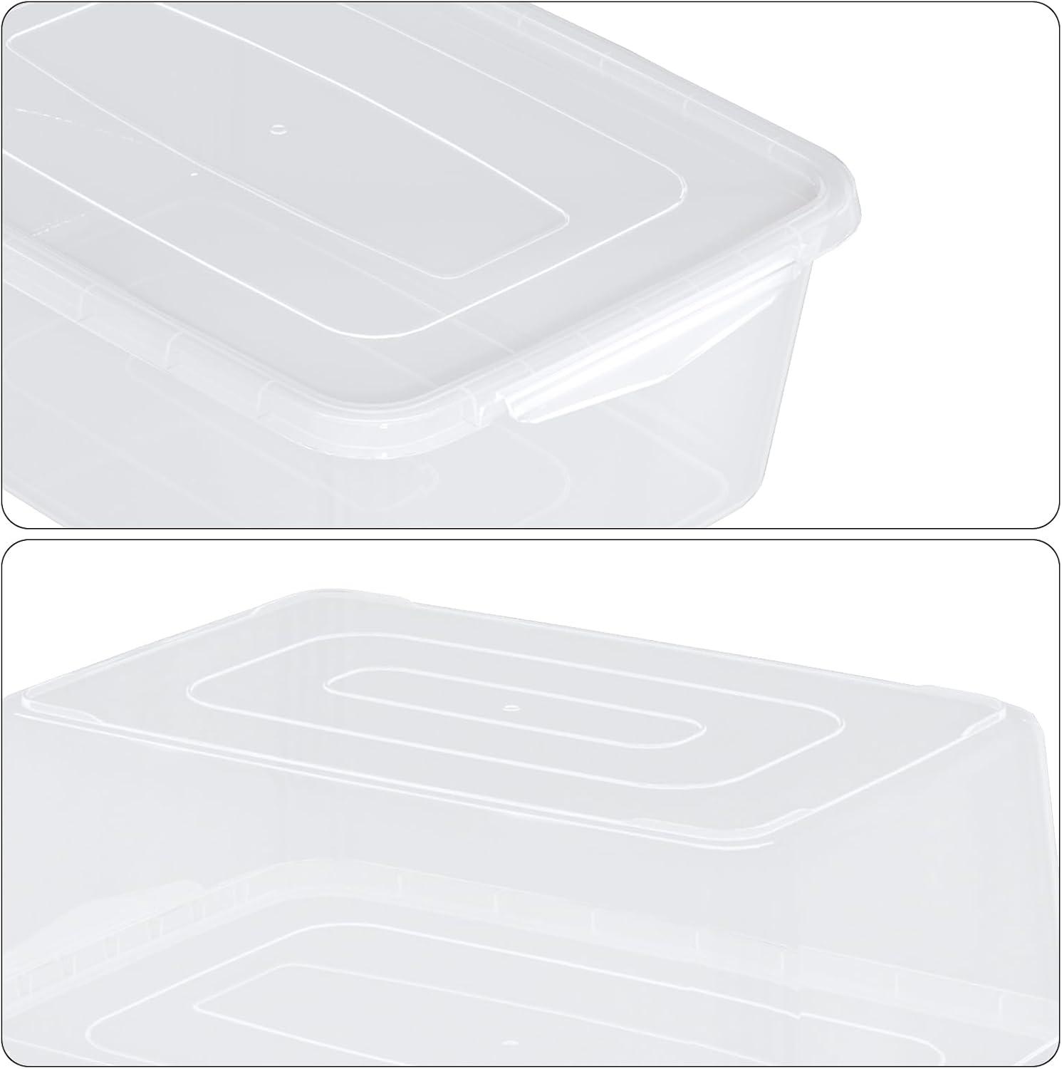 4-Pack 14 L Clear Dough Proofing Box, Food Pizza Storage Container
