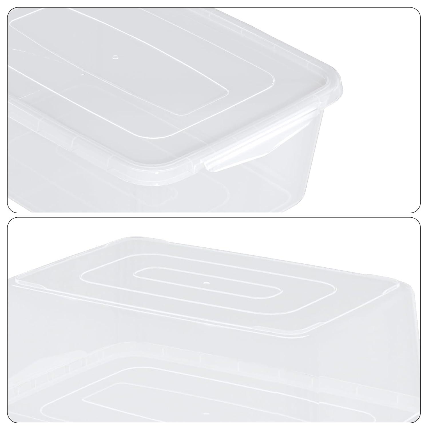 4-Pack 14 L Clear Dough Proofing Box, Food Pizza Storage Container