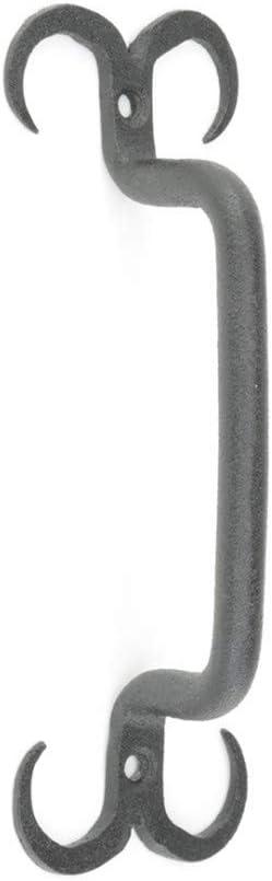 Renovators Supply Black Wrought Iron Cabinet Handle 4.5" L Rustic Decorative Horn Tip Pull Handle Rust Resistant Drawer and Dresser Door Pulls w/Screws Pack of 2