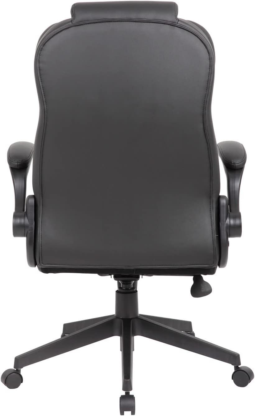 Executive High Back Leatherplus Flip Armchair Black - Boss Office Products