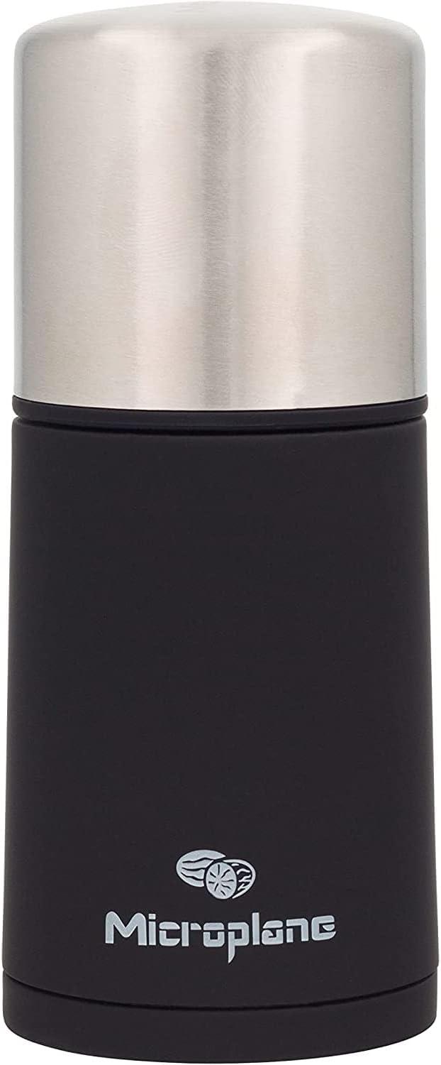 Microplane Stainless Steel Spice Mill - Effortless Grating & Aroma-Enhancing Design, Stainless Steel Blades, with Storage Compartment