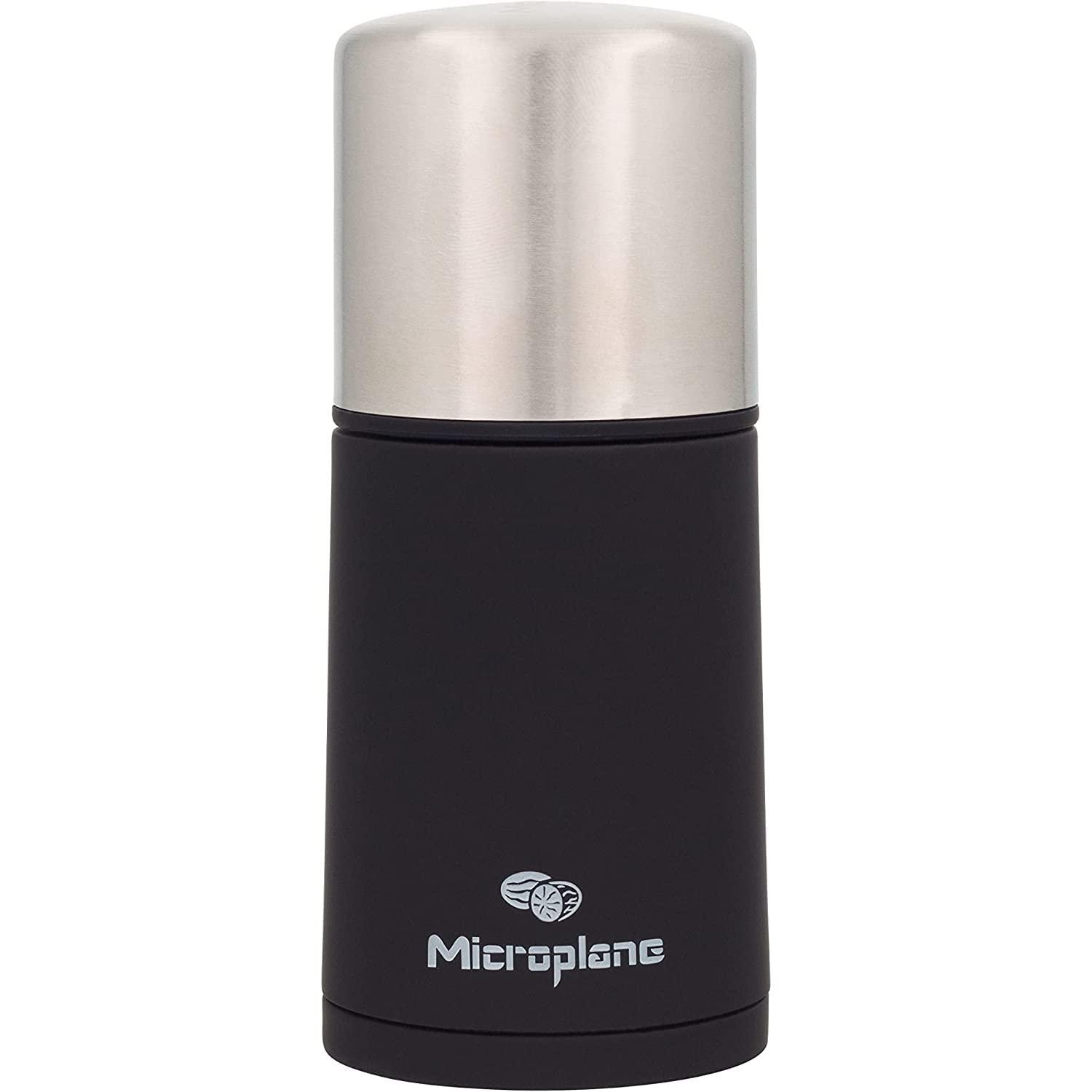 Microplane Stainless Steel Spice Mill - Effortless Grating & Aroma-Enhancing Design, Stainless Steel Blades, with Storage Compartment