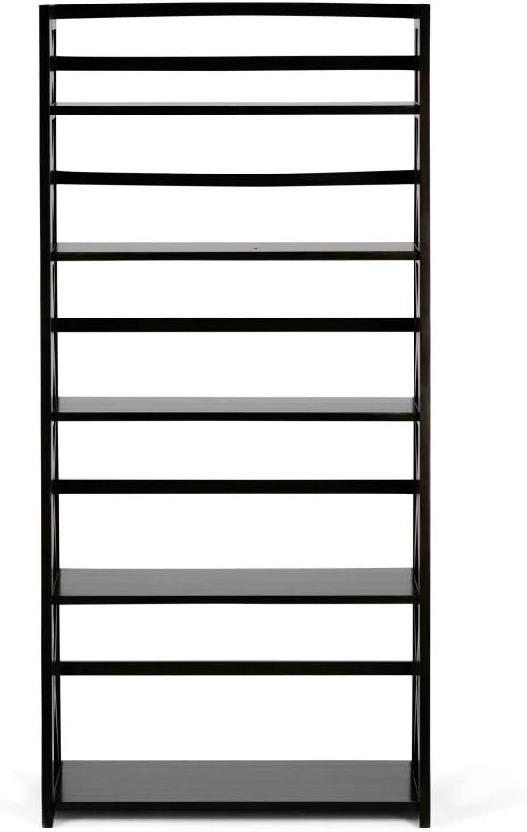 Kitchener Hickory Brown Solid Wood 5-Shelf Ladder Bookcase