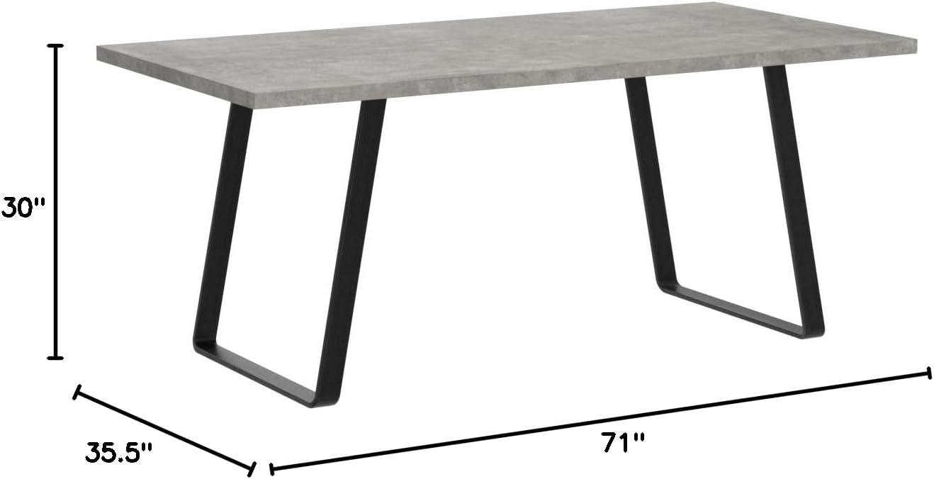 Armen Living Coronado Wood & Metal Dining Table in Cement Gray/Black