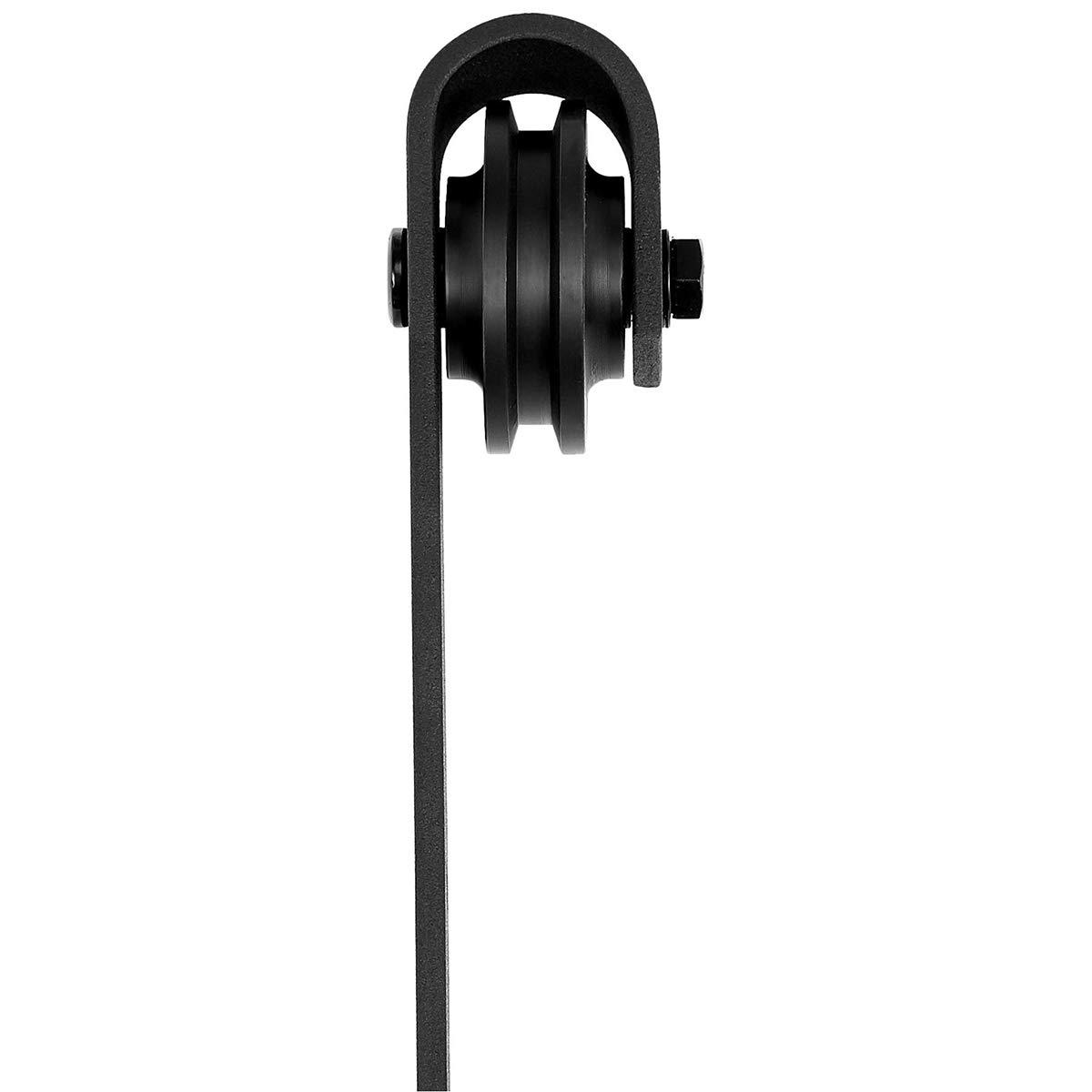 6.6FT Heavy Duty Sturdy Sliding Barn Door Hardware & Adjustable Floor Guide Wall Mount Roller & Pull Handle, J Shape Hangers, Smoothly and Quietly, Easy to Install, Fit 24"-36" Width Door B5A3351