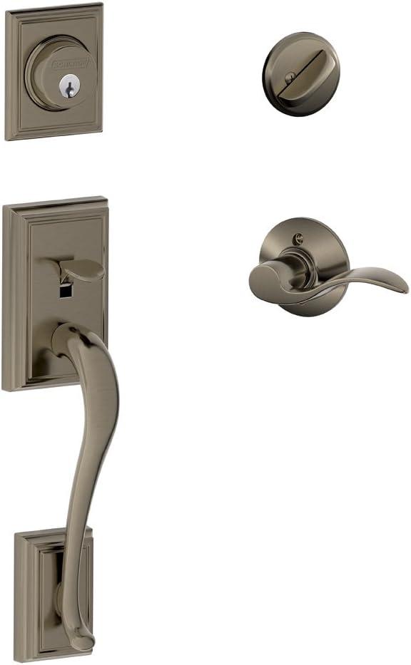 Addison Handleset with Single Cylinder Deadbolt and Accent Door Lever and Rosette