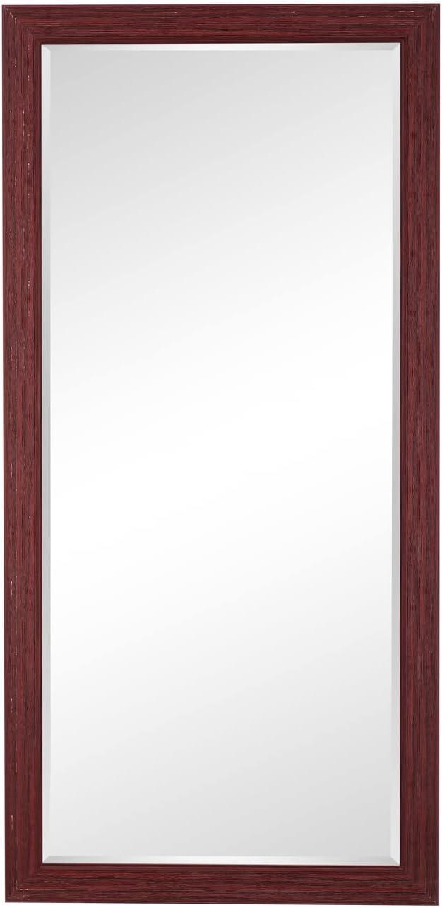 Rustic Green-Gray Full Length Wood Floor Mirror
