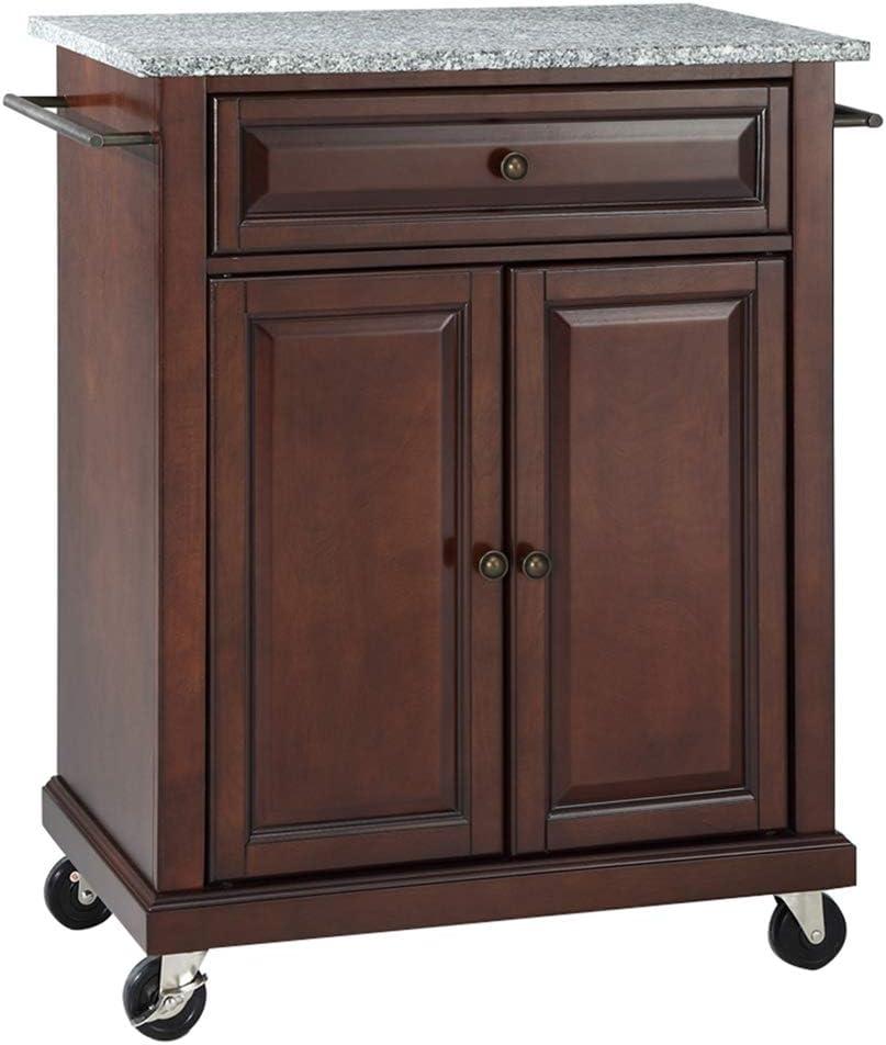 Portable Stainless Steel Top Kitchen Island Wood/Black - Crosley: With Storage, Adjustable Shelves & Casters