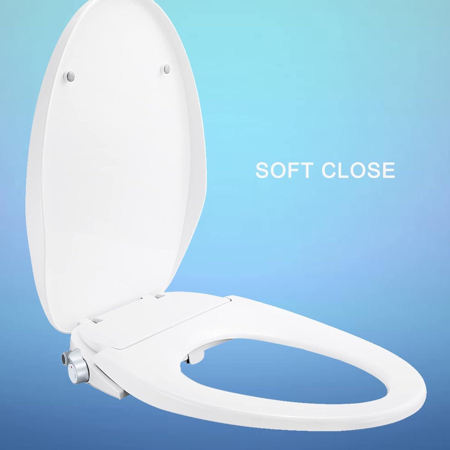 MyDepot Non-Electric Elongated Bidet Toilet Seat with Dual-Mode Nozzle
