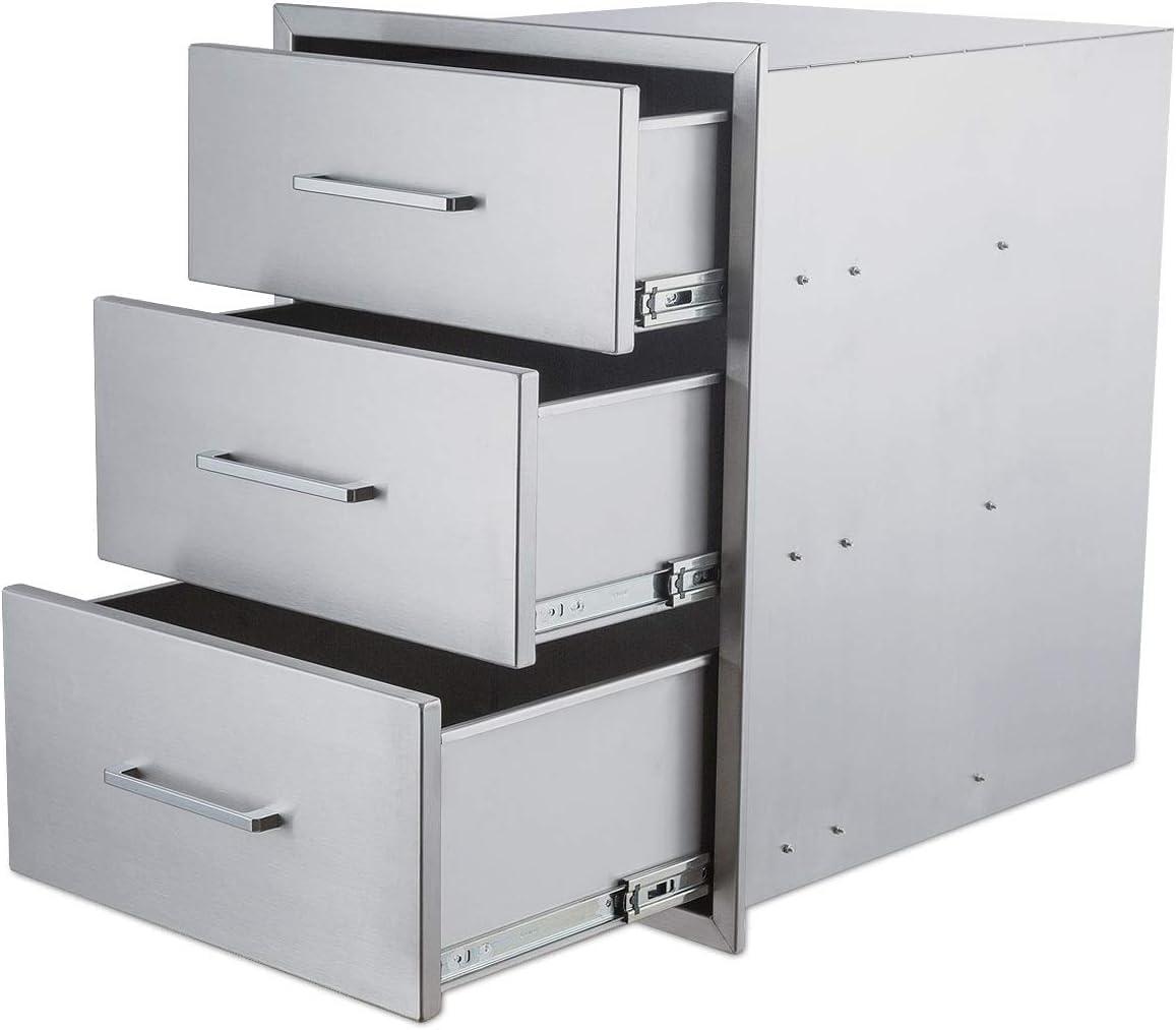 Stainless Steel 3-Drawer Outdoor Kitchen Storage Unit