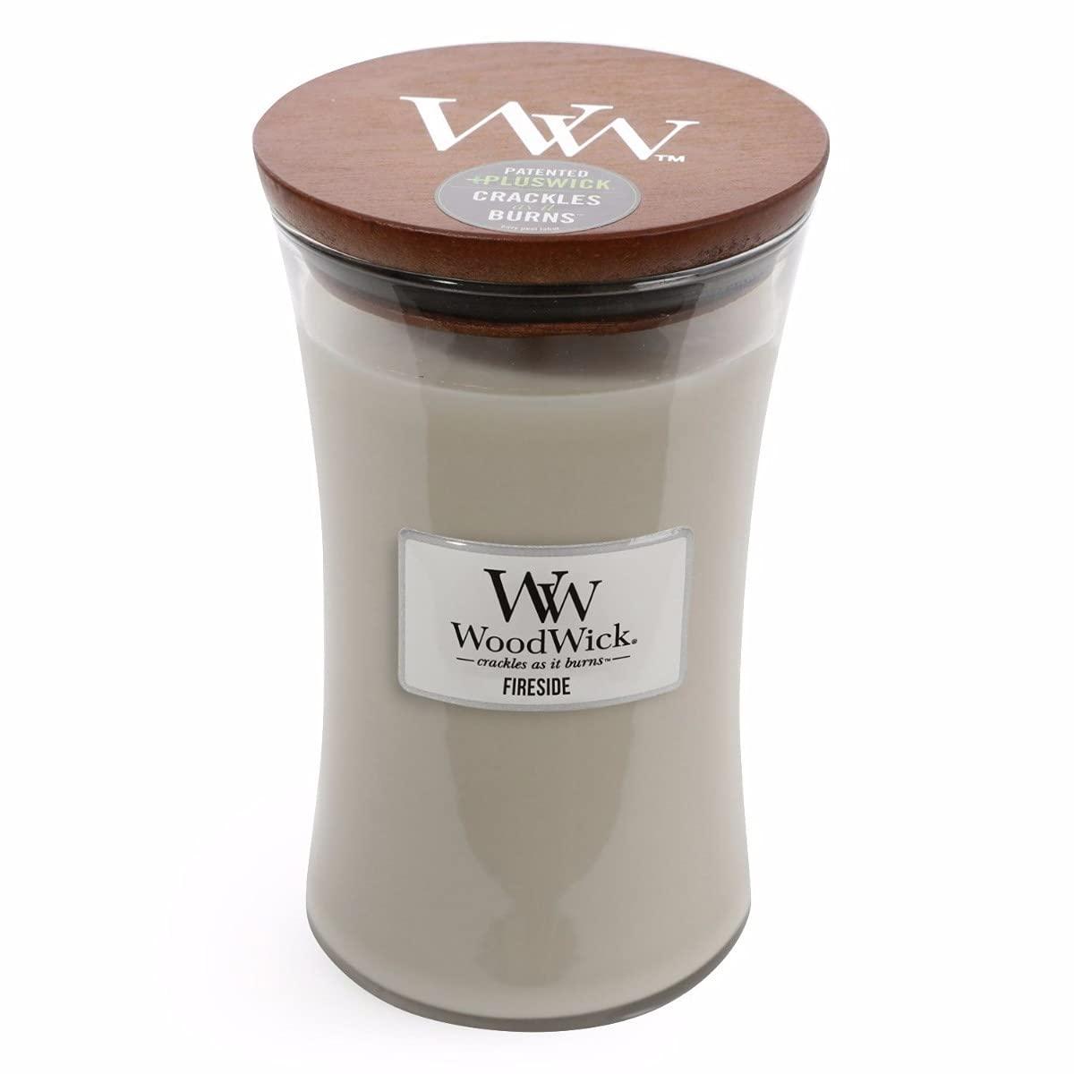 Woodwick Large Hourglass Candle, Fireside, 21.5 oz.