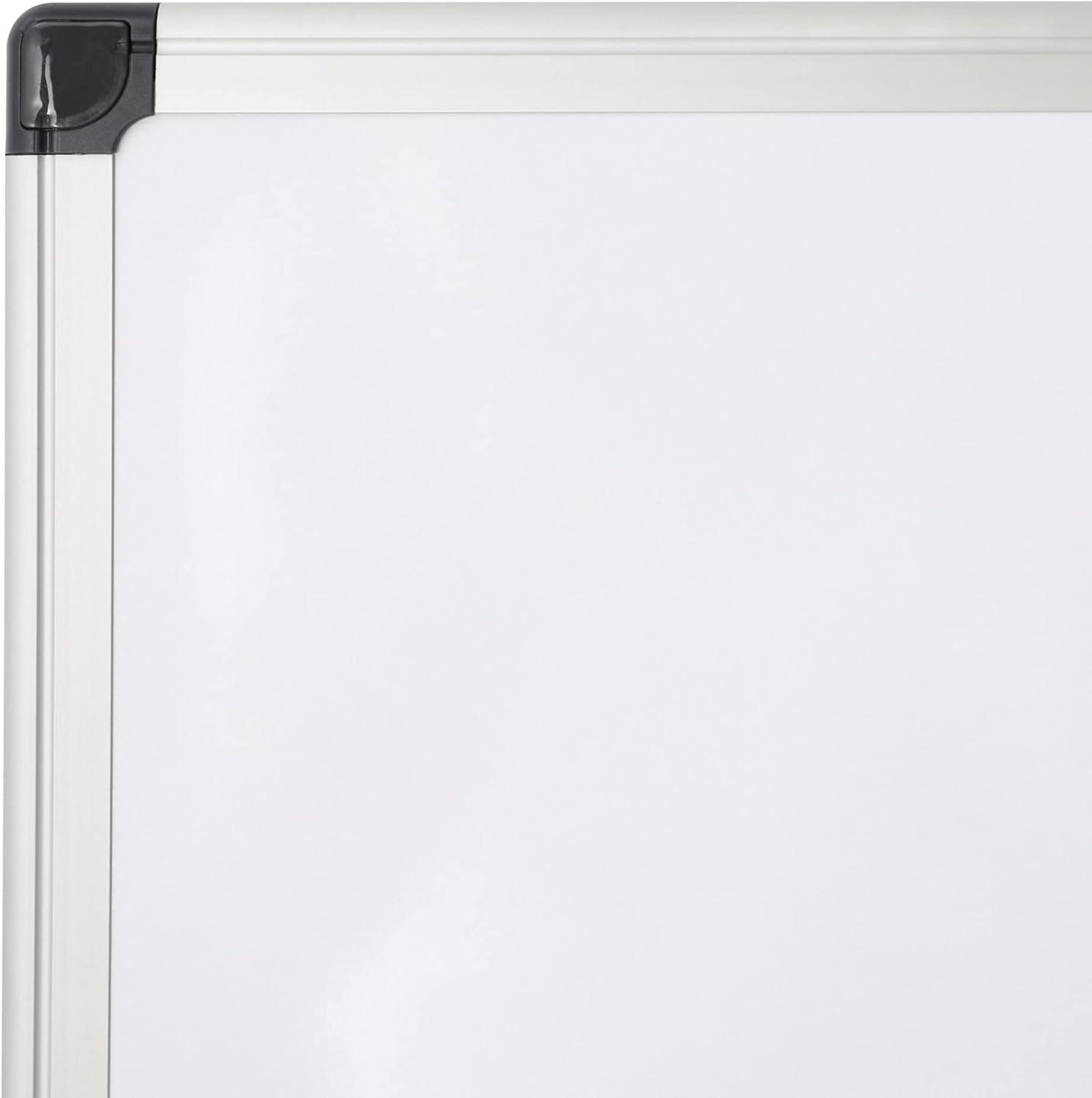 Standard 48" x 36" Non-Magnetic Melamine Dry-Erase Board with Silver Aluminum Frame