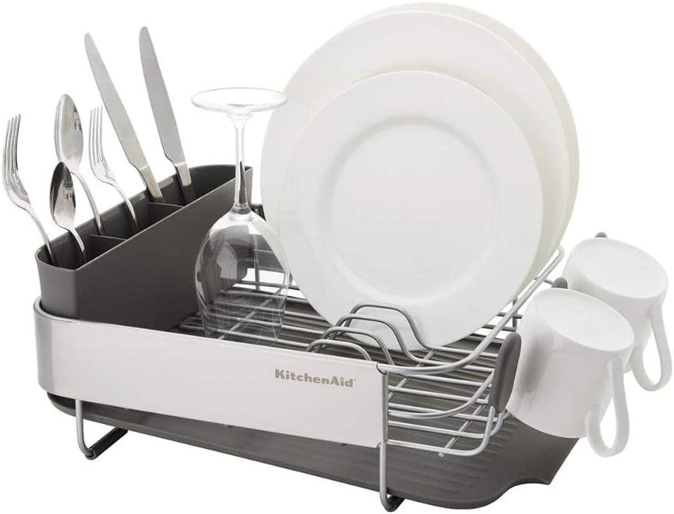 Kitchenaid Stainless Steel Wrap Compact Dish Rack in Satin Gray