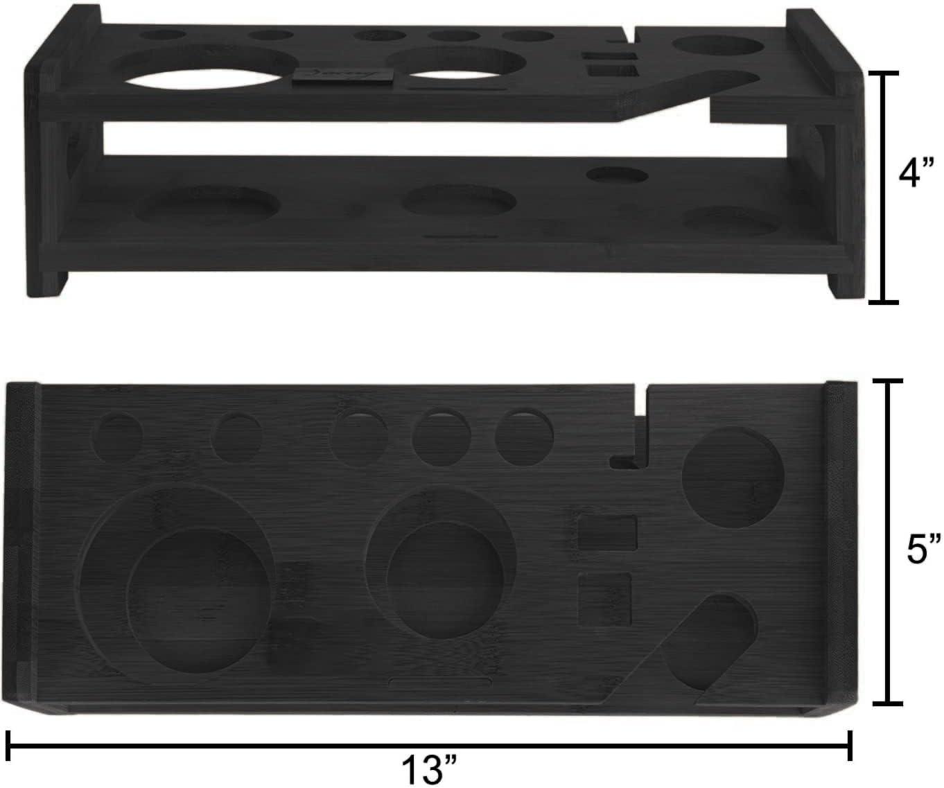 24-Piece Black Stainless Steel Bartender Kit with Stand
