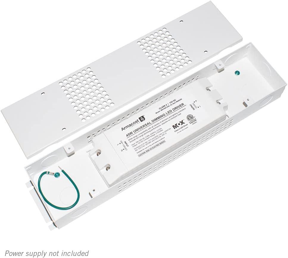 White Metallic Medium LED Power Supply Enclosure Box