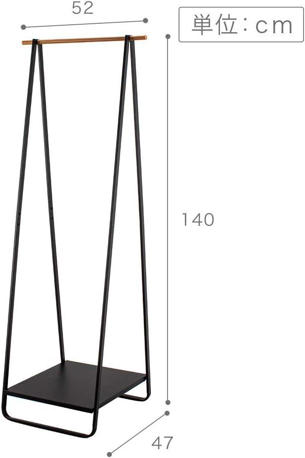 Slim Black Steel Freestanding Hanger Rack with Shelf