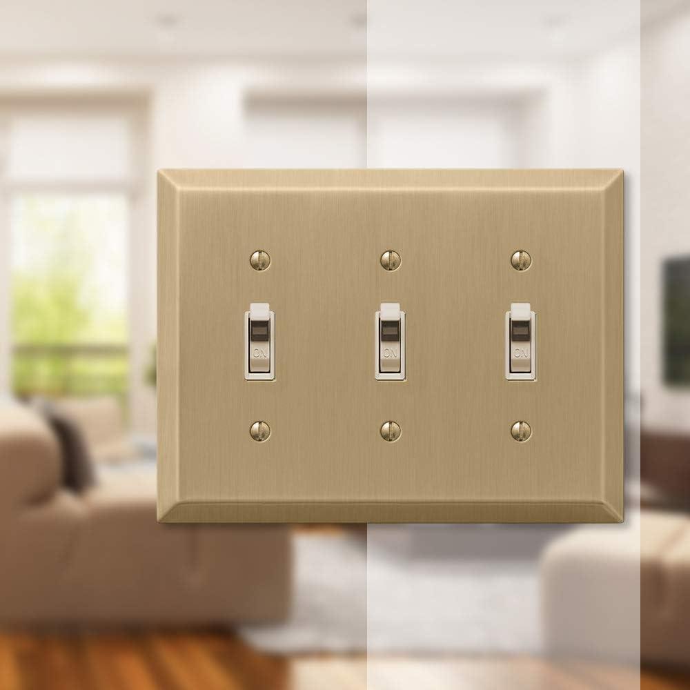 Amerelle 163TTTBZ Century Wallplate, 3 Toggle, Steel, Brushed Bronze, 1-Pack