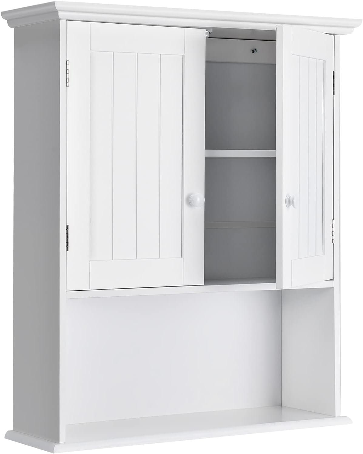 Costway Wall Mount Bathroom Cabinet Storage Organizer Medicine Cabinet White