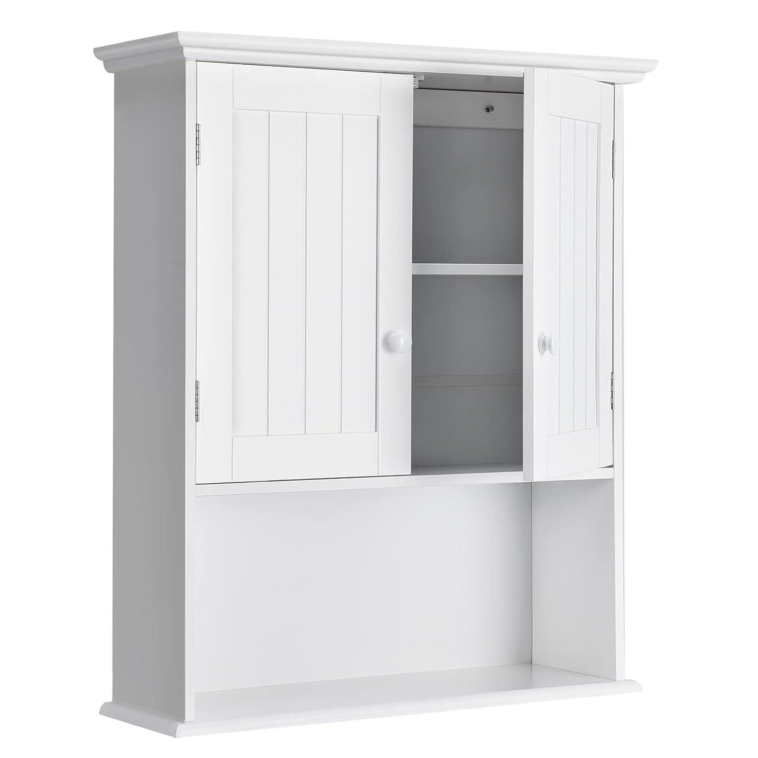 Costway Wall Mount Bathroom Cabinet Storage Organizer Medicine Cabinet White