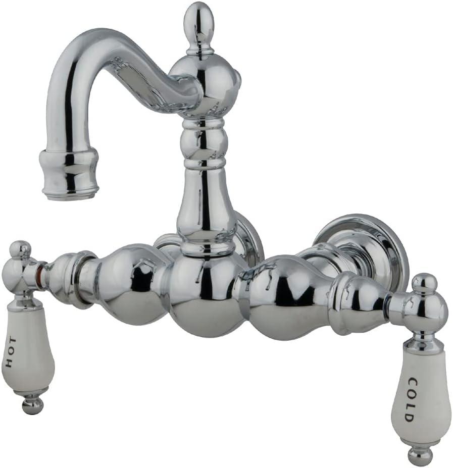 Kingston Brass CC1004T1 Vintage 3-3/8-Inch Wall Mount Tub Faucet, Polished Chrome