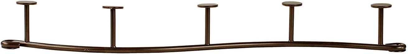 Bronze Wall Mount 5-Hook Rack with Curved Design