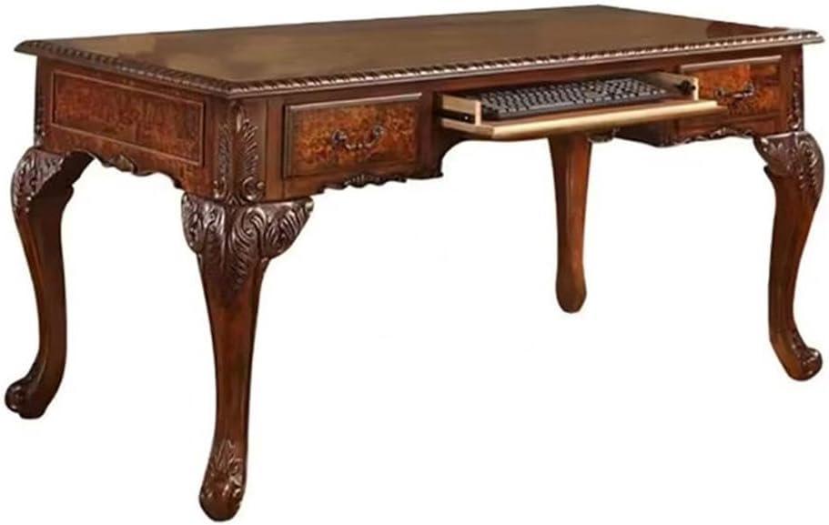 Best Master CDExecutive 60" Wood Office Desk With Hand Carved Designs in Cherry